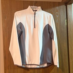 Nike Golf Tour Performance White and Gray Quarter-Zip Performance Jacket